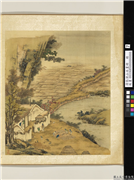 清张演山水画册　册　秋晴打谷,绘画,山水,人物,走兽,建筑,器用,树木