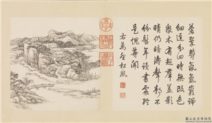 清张宗苍画避暑山庄三十六景图上册　册　万壑松风,绘画,山水,树木,建筑
