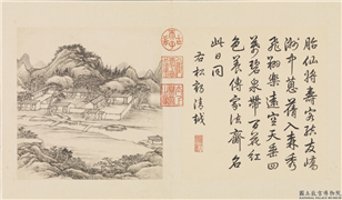 清张宗苍画避暑山庄三十六景图上册　册　松鹤清越,绘画,山水,建筑,树木