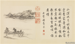 清张宗苍画避暑山庄三十六景图下册　册　鹦啭乔木,绘画,山水,树木,建筑