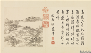 清张宗苍画避暑山庄三十六景图下册　册　香远益清,绘画,山水,建筑,树木
