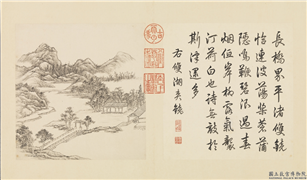 清张宗苍画避暑山庄三十六景图下册　册　双湖夹镜,绘画,山水,树木,建筑