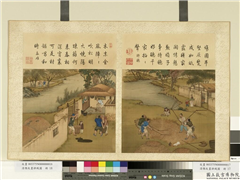 清陈枚画耕织图　册　持穗,绘画,民俗技艺,器用,人物,山水,树木,翎毛,建筑