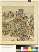 清卢湛画江山共老　册　溪山观瀑,绘画,山水,人物,树木,建筑