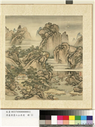 清卢湛画江山共老　册　仙乡楼阁,绘画,山水,树木,花草,翎毛,建筑
