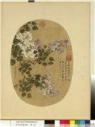 清余省画花卉　册　紫白丁香,绘画,花草