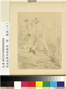 清金廷标白描罗汉　册　罗汉（六）,绘画,佛道人物,山水,走兽,器用