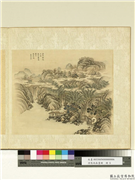 清张雨森画册　册　仿范宽山水,绘画,山水,人物,树木,花草,建筑