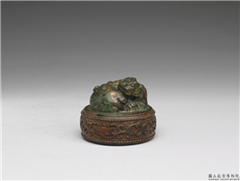汉 铜鎏金虎形书镇,汉,青铜,文具文玩