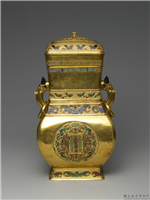 铜胎镀金仿古万寿尊,时代不详,金属,陈设