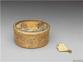 法国 约1775年 雕金机械自动音乐鼻烟盒 Joseph-Etienne Blerzy制作,约西元1775年,金属,盛装器,盛装器