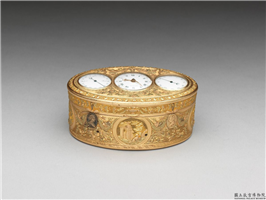 法国 约1780年 雕金多功能鼻烟盒,约西元1780年,金属,盛装器,盛装器