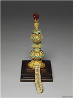 清 金镶松石塔顶,清,玉石珠宝,法器