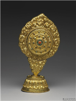 清 金镶松石轮,清,金属,法器