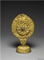 清 金镶松石轮,清,金属,法器