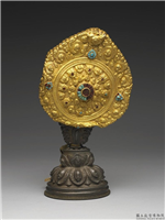 清 金镶松石轮,清,金属,法器