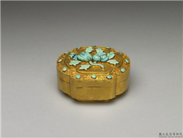 清 金镶松石盒,清,金属,法器