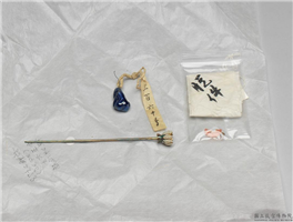 清 银鎏金嵌珠点翠花托簪,清,玉石珠宝,服饰佩饰