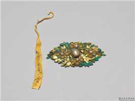 清 银镀金海棠结子,清,金属,服饰佩饰