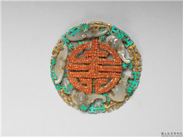 清 嘉庆 五福捧寿面簪　一组二件,清 嘉庆,金属,服饰佩饰