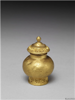 清 莲瓣纹小金瓶,清,金属,法器