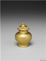 清 莲瓣纹小金瓶,清,金属,法器