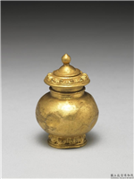 清 莲瓣纹小金瓶,清,金属,法器
