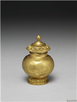清 莲瓣纹小金瓶,清,金属,法器