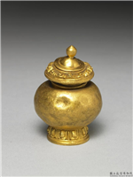 清 莲瓣纹小金瓶,清,金属,法器
