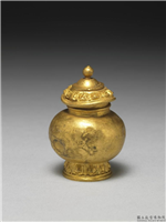清 莲瓣纹小金瓶,清,金属,法器
