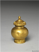 清 莲瓣纹小金瓶,清,金属,法器
