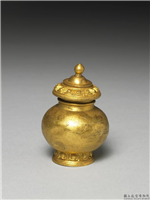 清 莲瓣纹小金瓶,清,金属,法器