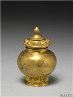 清 莲瓣纹小金瓶,清,金属,法器