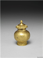 清 莲瓣纹小金瓶,清,金属,法器