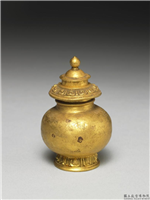 清 莲瓣纹小金瓶,清,金属,法器