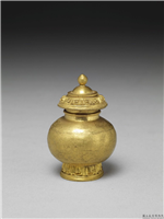 清 莲瓣纹小金瓶,清,金属,法器