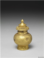 清 莲瓣纹小金瓶,清,金属,法器
