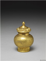 清 莲瓣纹小金瓶,清,金属,法器