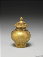 清 莲瓣纹小金瓶,清,金属,法器