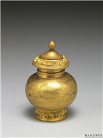 清 莲瓣纹小金瓶,清,金属,法器