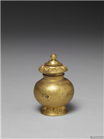 清 莲瓣纹小金瓶,清,金属,法器