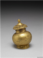 清 莲瓣纹小金瓶,清,金属,法器