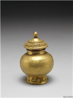 清 莲瓣纹小金瓶,清,金属,法器