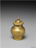 清 莲瓣纹小金瓶,清,金属,法器