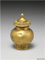清 莲瓣纹小金瓶,清,金属,法器