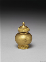 清 莲瓣纹小金瓶,清,金属,法器