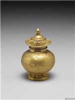清 莲瓣纹小金瓶,清,金属,法器