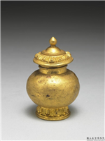 清 莲瓣纹小金瓶,清,金属,法器