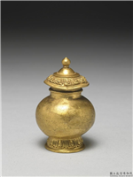 清 莲瓣纹小金瓶,清,金属,法器