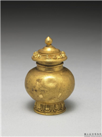 清 莲瓣纹小金瓶,清,金属,法器